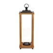 Pemberly Row Rustic Wood and Metal Open Side Candle Lantern Large
