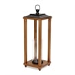 Pemberly Row Rustic Wood and Metal Open Side Candle Lantern Large