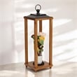Pemberly Row Rustic Wood and Metal Open Side Candle Lantern Large