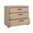 Pemberly Row Jackson Hickory 3-Pc Bedroom Set with Chest & Nightstand Set of 2