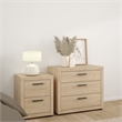 Pemberly Row Jackson Hickory 3-Pc Bedroom Set with Chest & Nightstand Set of 2