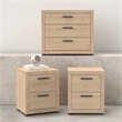 Pemberly Row Jackson Hickory 3-Pc Bedroom Set with Chest & Nightstand Set of 2