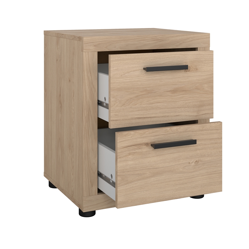 Pemberly Row Jackson Hickory 3-Pc Bedroom Set with Chest & Nightstand Set of 2