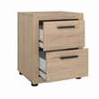 Pemberly Row Jackson Hickory 3-Pc Bedroom Set with Chest & Nightstand Set of 2