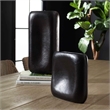 Pemberly Row Handcrafted Ceramic Stoneware Vases in Dark Brown (Set of 2)