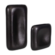 Pemberly Row Handcrafted Ceramic Stoneware Vases in Dark Brown (Set of 2)