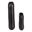 Pemberly Row Handcrafted Ceramic Stoneware Vases in Dark Brown (Set of 2)