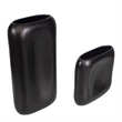 Pemberly Row Handcrafted Ceramic Stoneware Vases in Dark Brown (Set of 2)