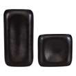 Pemberly Row Handcrafted Ceramic Stoneware Vases in Dark Brown (Set of 2)