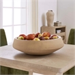 Pemberly Row Indoor/Outdoor Hand-Carved Mango Wood Bowl in Brown