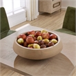 Pemberly Row Indoor/Outdoor Hand-Carved Mango Wood Bowl in Brown