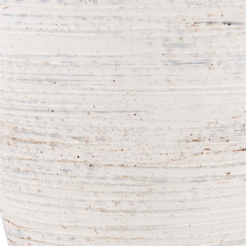 Pemberly Row Indoor/Outdoor Textured Ceramic Vases in Warm White (Set of 2)