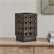 Pemberly Row Indoor/Outdoor Bronze Metal Lantern Candleholder in Brown