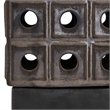Pemberly Row Indoor/Outdoor Bronze Metal Lantern Candleholder in Brown