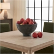 Pemberly Row Indoor/Outdoor Hand-Carved Mango Wood Bowl in Black