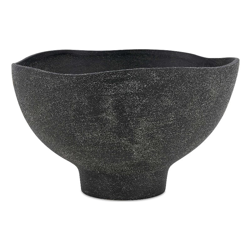 Pemberly Row Indoor/Outdoor Hand-Carved Mango Wood Bowl in Black