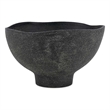 Pemberly Row Indoor/Outdoor Hand-Carved Mango Wood Bowl in Black