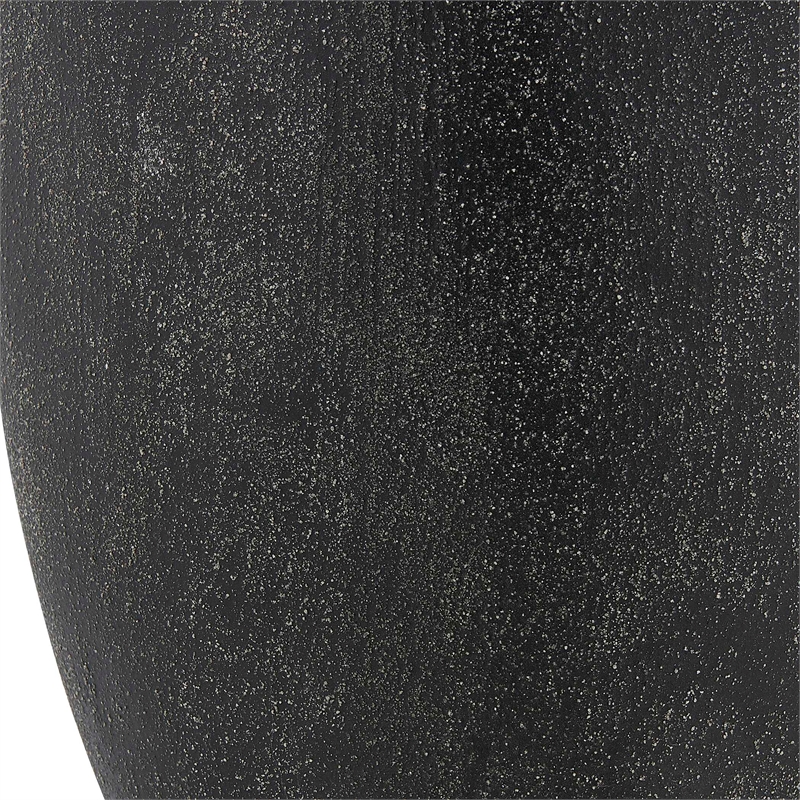 Pemberly Row Indoor/Outdoor Textured Ceramic Vases in Black (Set of 2)