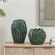 Pemberly Row Indoor/Outdoor Textured Ceramic Vases in Green (Set of 2)