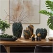 Pemberly Row Indoor/Outdoor Textured Ceramic Vases in Green (Set of 2)