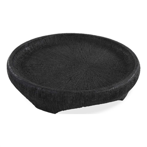 Pemberly Row Indoor/Outdoor Polished Aluminum Resin Bowl in Black