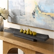 Pemberly Row Indoor/Outdoor Acacia Wood Serving Tray in Black