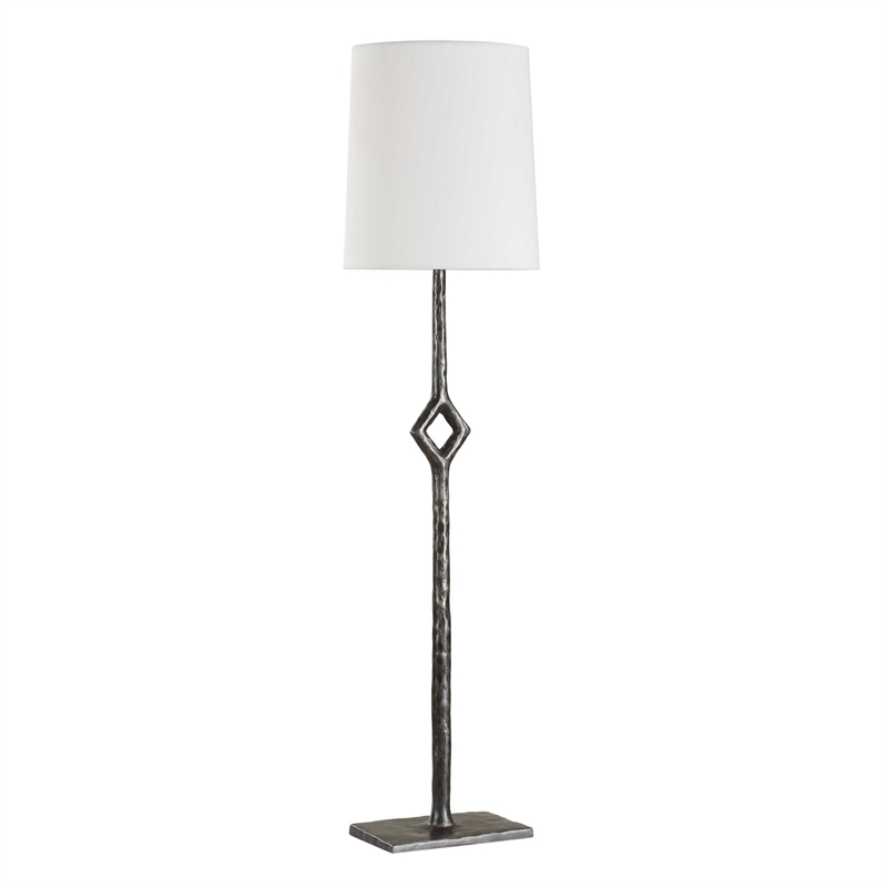 Pemberly Row Cordless Rechargeable Iron Buffet Lamp with Dome Shade in Black