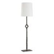 Pemberly Row Cordless Rechargeable Iron Buffet Lamp with Dome Shade in Black
