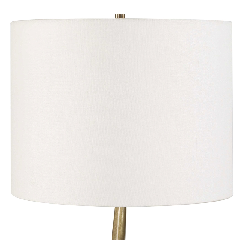 Pemberly Row Cordless Rechargeable Brass Buffet Lamp with Dome in Black