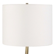 Pemberly Row Cordless Rechargeable Brass Buffet Lamp with Dome in Black