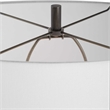 Pemberly Row Open Oval Iron Floor Lamp with Fabric Shade in Bronze