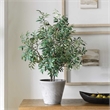 Pemberly Row Lifelike Potted Olive Plant with Fruit in Gray Planter