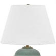 Pemberly Row Embossed Ceramic Table Lamp with Linen Shade in Light Blue