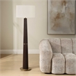 Pemberly Row Adjustable Iron Floor Lamp with Fabric Shade in Dark Oak