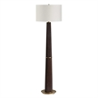 Pemberly Row Adjustable Iron Floor Lamp with Fabric Shade in Dark Oak