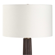 Pemberly Row Adjustable Iron Floor Lamp with Fabric Shade in Dark Oak