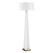 Pemberly Row Minimalist Modern Metal Floor Lamp with Fabric Shade in White