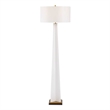 Pemberly Row Minimalist Modern Metal Floor Lamp with Fabric Shade in White