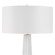 Pemberly Row Minimalist Modern Metal Floor Lamp with Fabric Shade in White