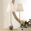 Pemberly Row Smoke Blown Glass Buffet Lamp with Polished Brass Base