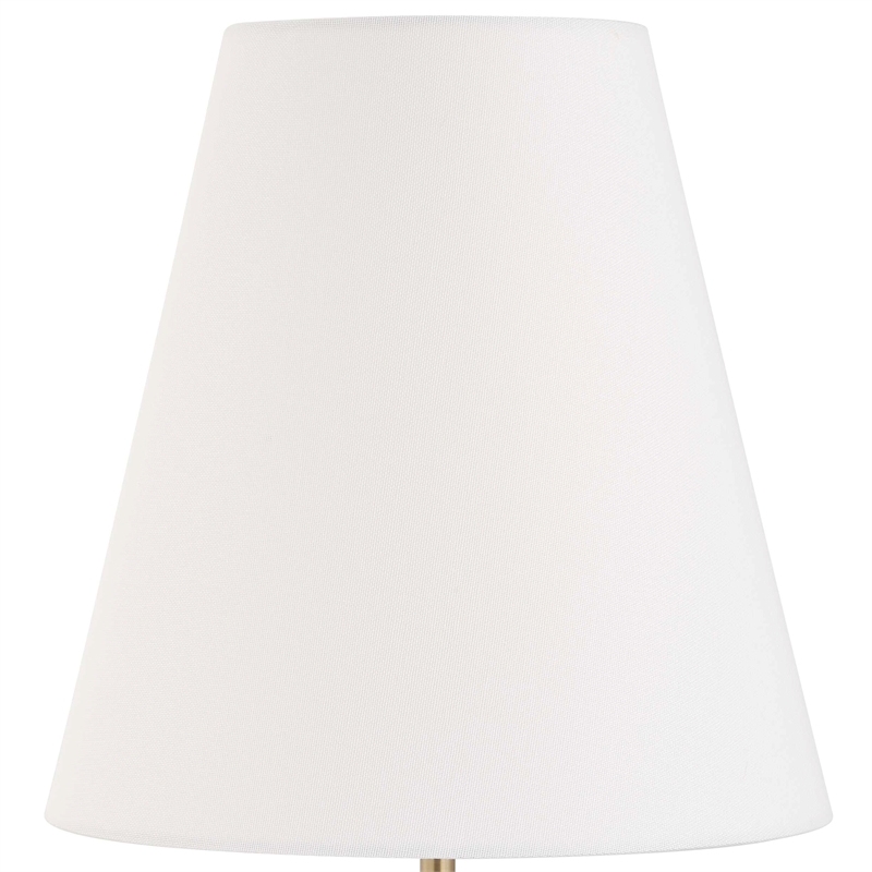 Pemberly Row Smoke Blown Glass Buffet Lamp with Polished Brass Base