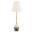 Pemberly Row Smoke Blown Glass Buffet Lamp with Polished Brass Base