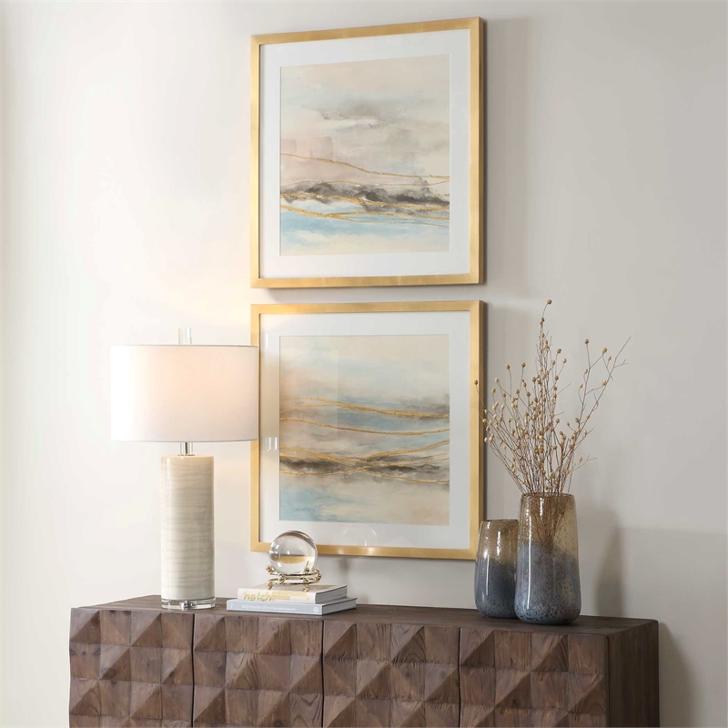 Pemberly Row Abstract Landscape Prints in Multi-Color (Set of 2)