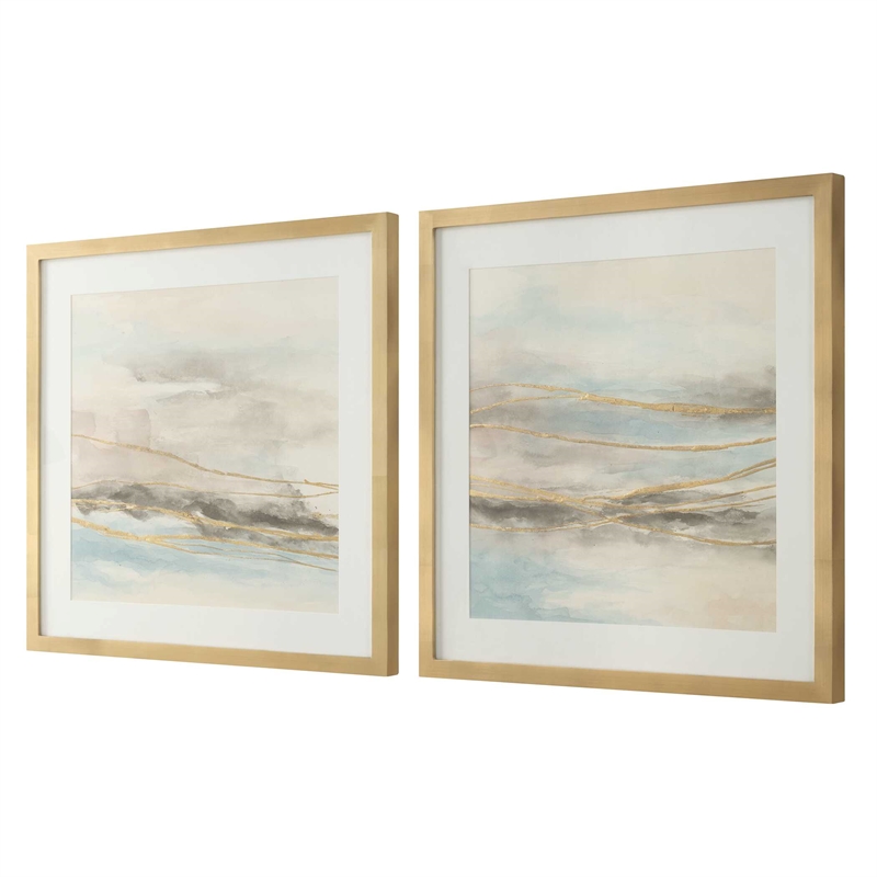 Pemberly Row Abstract Landscape Prints in Multi-Color (Set of 2)