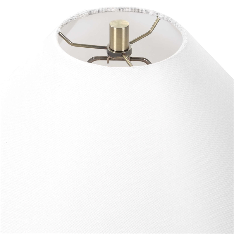 Pemberly Row Glazed Ceramic Table Lamp with Linen Shade in Green