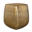 Pemberly Row Indoor/Outdoor Cast Iron Round Side Table in Brass