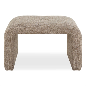 Pemberly Row Upholstered Modern Small Channel Tufted Bench in Brown