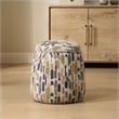Pemberly Row Upholstered Tufted Round Ottoman in Multi-Color Pattern