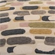 Pemberly Row Upholstered Tufted Round Ottoman in Multi-Color Pattern