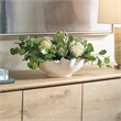 Pemberly Row Lifelike Succulent Centerpiece Arrangement with White Bowl